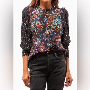 NEW MARIA CHER Jujuy Cora top in Black Dahlia